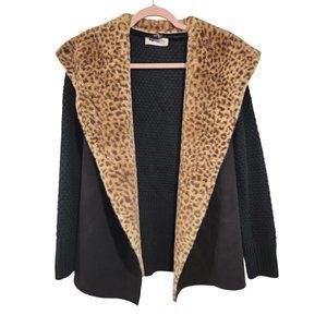 Leopard collar jacket with black body